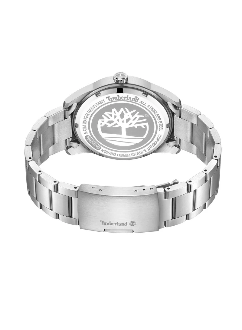 Timberland Men's Northbridge Grey Dial Silver Stainless Steel Bracelet Analog Watch for Men 45mm