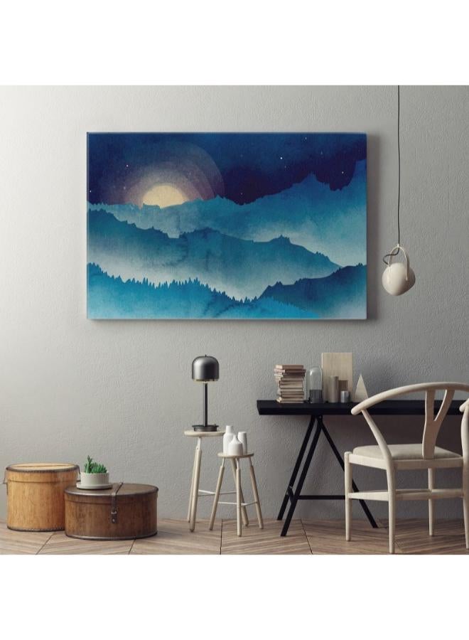 هوم جاليري لوحة فنية جدارية مطبوعة بألوان مائية على شكل انقلاب شتوي - Image 1