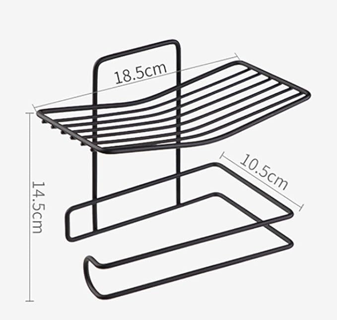 GETZET Multifunctional Toilet Paper Holder Shelf Tissue Roll Towel Storage Rack, Bathroom Shelf Wall Mount Tissue Holder with Mobile Phone Storage Hanger Shelf Rack, Towel Rack, Soap Dispenser Holder. - Image 4