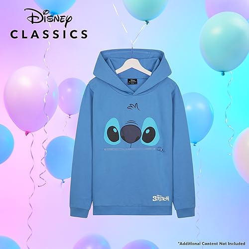 Disney Stitch Hoodie for Girls Teens Soft Hooded Sweatshirt Warm Pullover Sweater Activewear Sports Youth Hoodie Stitch Gifts (Blue, 11-12 Years) - Image 2