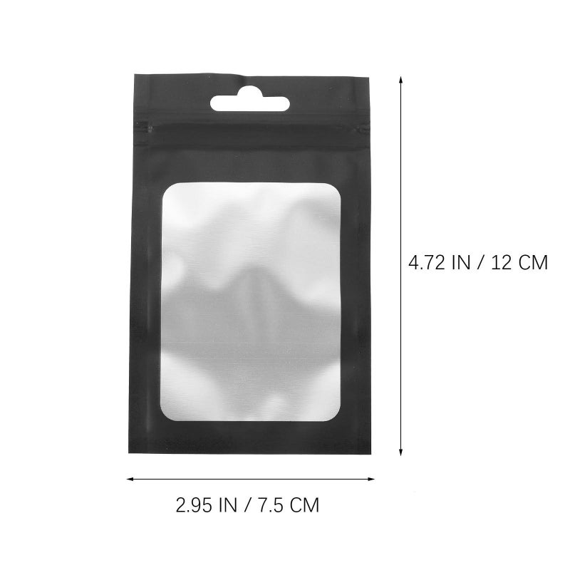 Black Resealable Coffee Bean Bags 100pcs 7.5x12cm For Food Storage - Image 3
