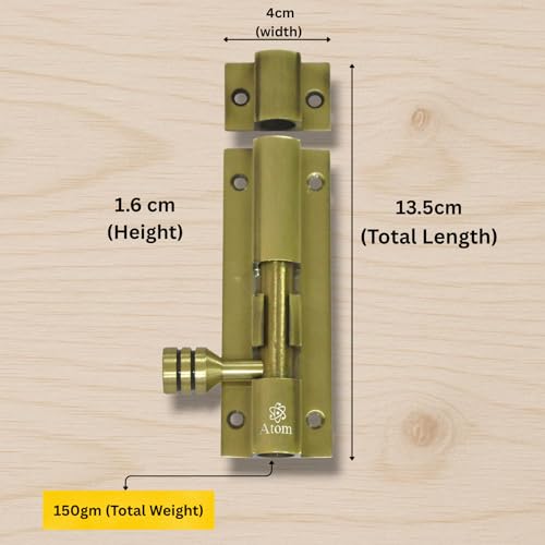 Atom 4 inch Aluminium Tower Bolt | Antique Finish | Home and Offices Doors and Windows Tower Bolt, TB001, Pack of 10 - Image 3
