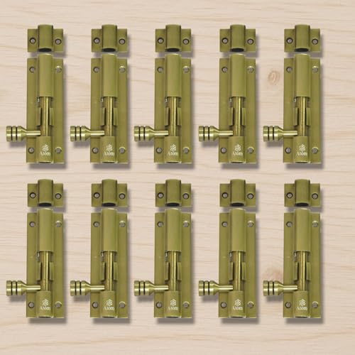 Atom 4 inch Aluminium Tower Bolt | Antique Finish | Home and Offices Doors and Windows Tower Bolt, TB001, Pack of 10 - Image 2