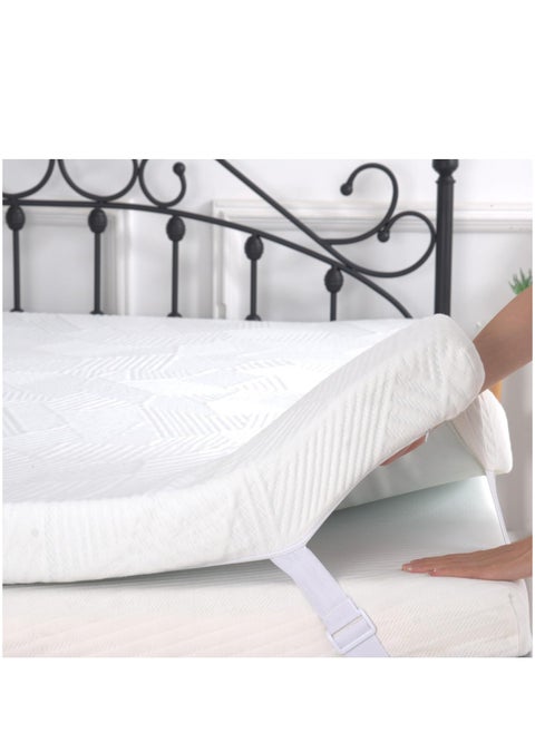 Home Mart 3-Inch Single Gel Infused Memory Foam Mattress Topper, Cooling Bed Topper with Removable Cover, Soft & Pain Relief, Breathable, CertiPUR-US & Oeko-Tex Certified, 90x190
