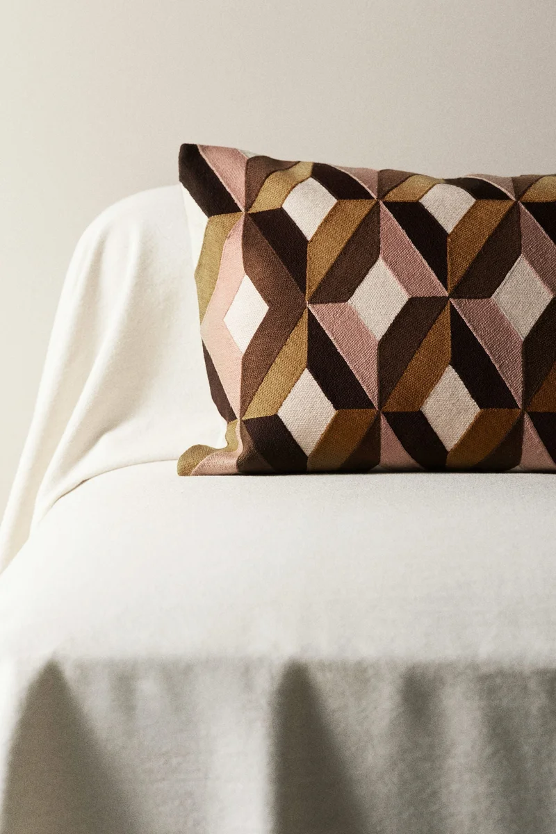 H&M Embroidered cushion cover