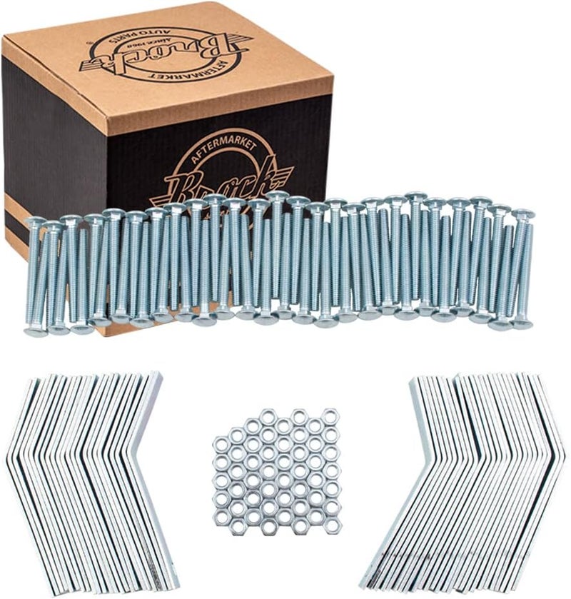 Brock 50 Pc Set Transmission Torque Converter Brackets Retainers with 3" Carriage Bolts & Nuts - Image 1