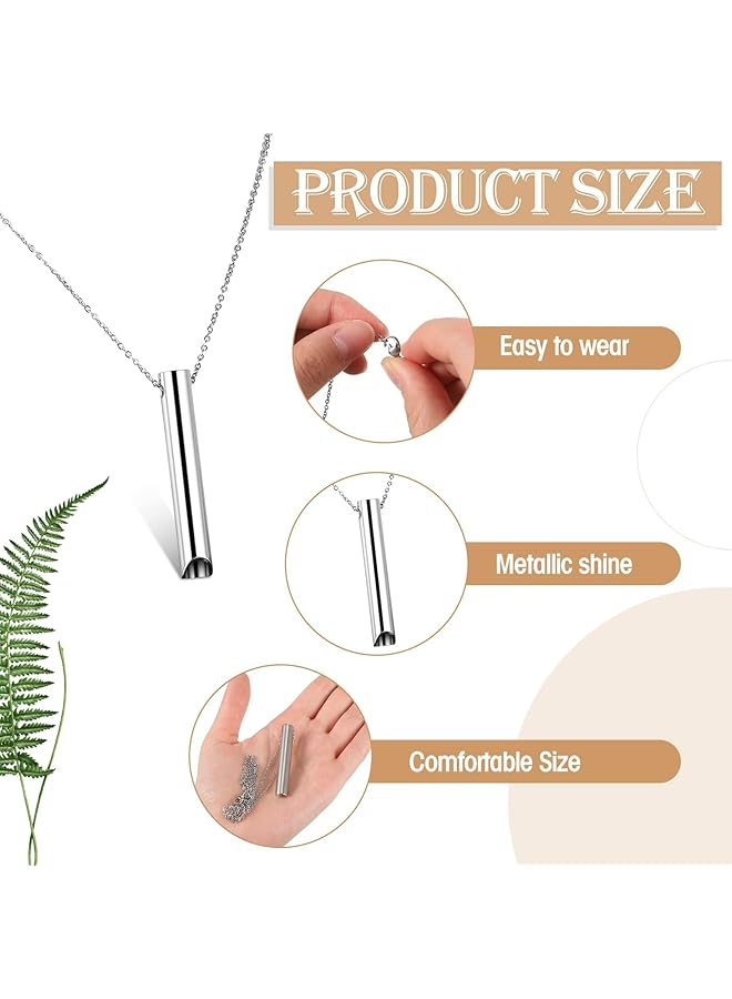 erorex Stainless Steel Anxiety Relief Necklace Mindful Breathing Necklace Portable Deep Breathing Necklace Anxiety Relief Jewelry For Men Women Meditation Stress Relief Relaxation Silver - Image 5