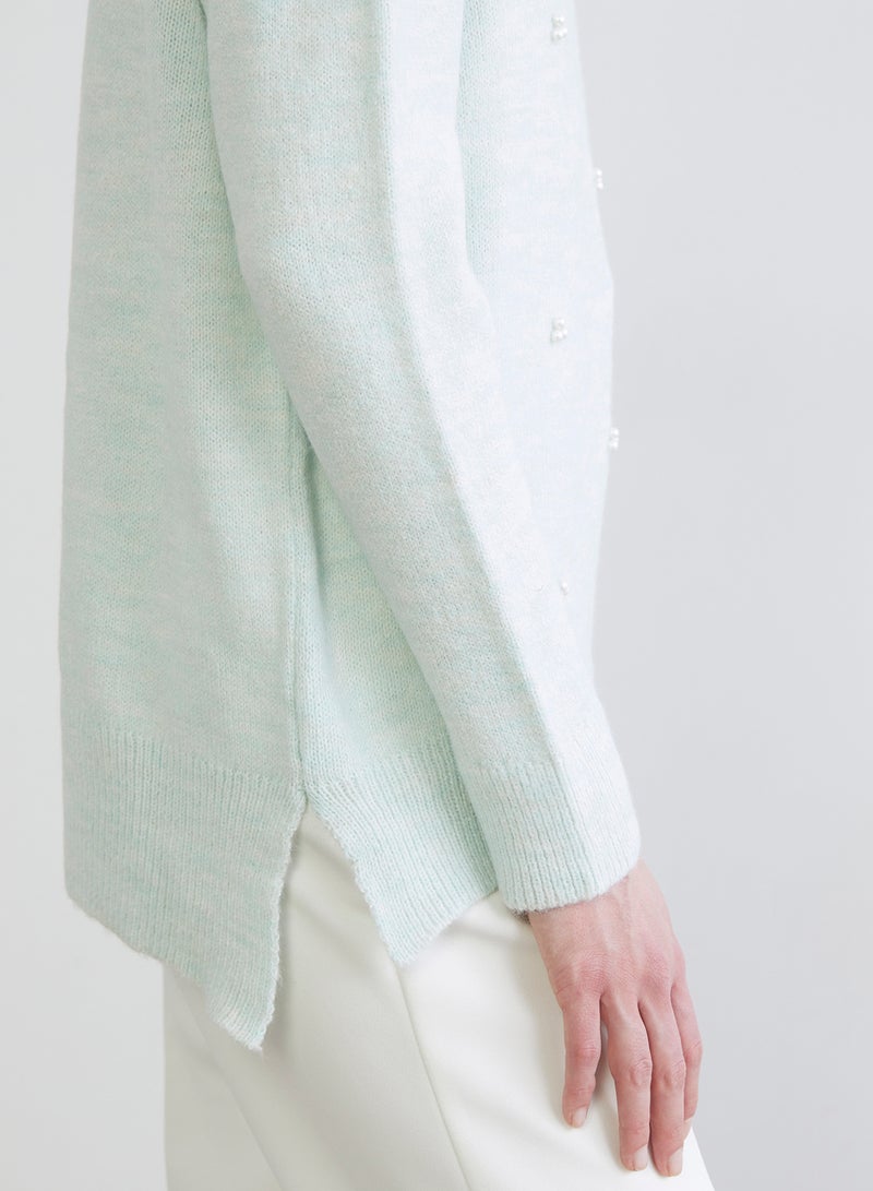 LC WAIKIKI Crew Neck Beaded Embellished Women's Knitwear Sweater - Image 3