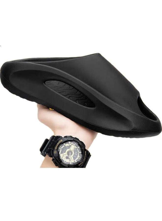 Scarecrow Sports Slippers Men And Women Outdoor Thick-Soled Summer Large Size Couple Coconut Cool Slippers Black 46-47 - Image 2