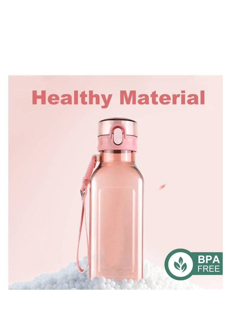 SYOSI Sports Water Bottle 700ml, Leakproof and BPA Free Drinks Bottle, Gym Water Bottle, Waterbottle for Travel Picnic Camping Hiking, Food-Grade Silicone Sealing Gasket, Easy to Carry (Pink) - Image 2