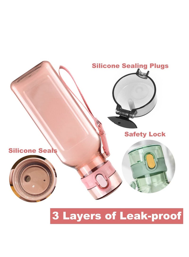 SYOSI Sports Water Bottle 700ml, Leakproof and BPA Free Drinks Bottle, Gym Water Bottle, Waterbottle for Travel Picnic Camping Hiking, Food-Grade Silicone Sealing Gasket, Easy to Carry (Pink) - Image 3