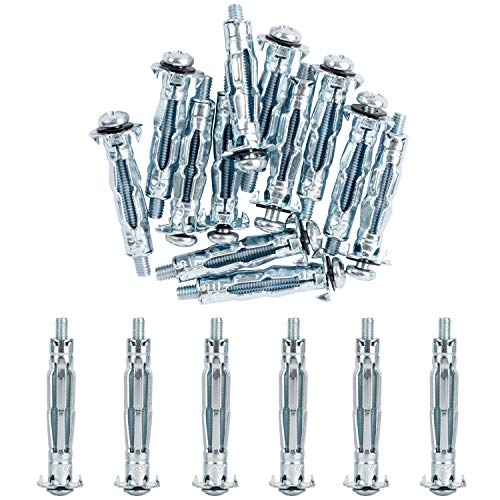 ISPINNER 20 قطعة مسامير موللي من الصلب المجلفن M5x52mm لتثبيت الجدران الجافة، الجص والبلاط - Image 1