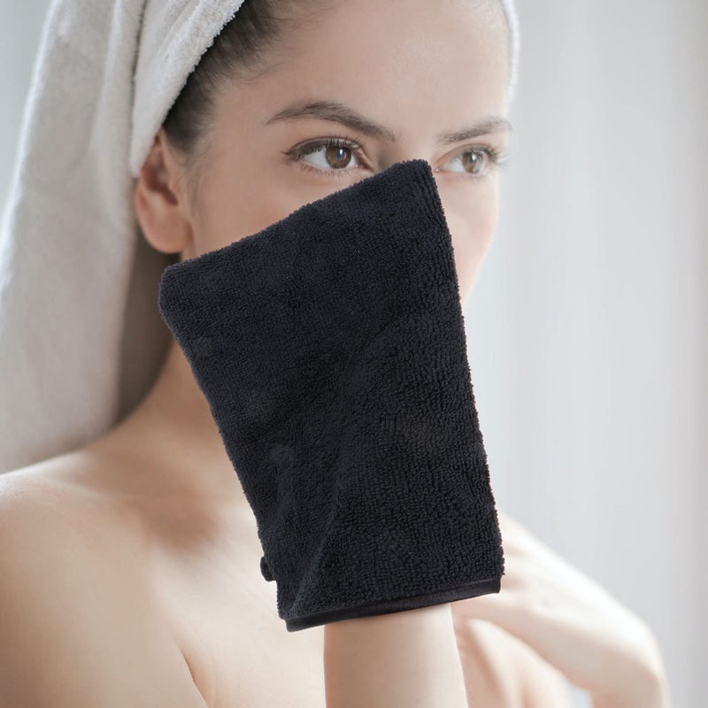Microfiber Face Washing Mitts 3 Pack For Makeup Removal Sensitive Skin Travel Gloves - Image 5