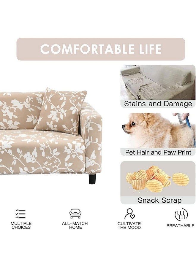 هاوس أوف كويرك غطاء أريكة مزدوج عالمي من House of Quirk، غطاء مرن كبير للأريكة، 140 جرام لكل متر مربع (كريمي/أبيض، 145-185 سم) - Image 4