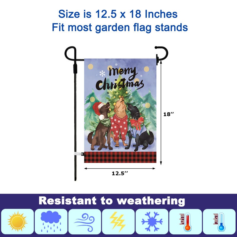 CDLong Dogs Theme 12PCS seasonal garden flags Double Sided 12 x 18 Inch Yard Flags, Small Garden Flags for Outsideï¼ŒChristmas Fall Valentine's Halloween Outdoor Flags, Holiday Garden Flags for All Seasons - Image 4
