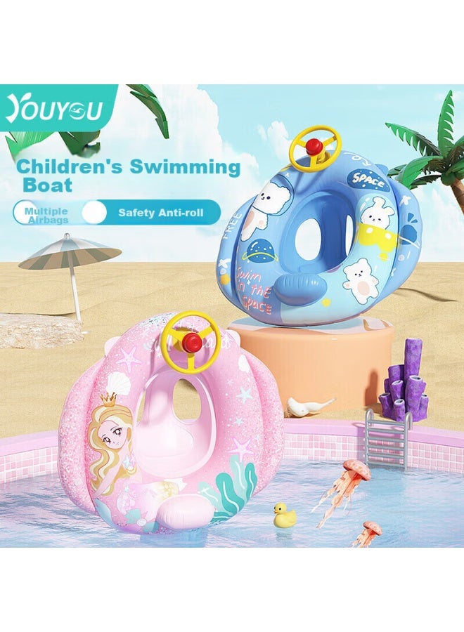 YouYou You Swimming Ring For Children, Thickened Anti-rollover Life Buoy, For Boys And Girls, Baby Swimming Seat Ring 90116, Alien Monster - Image 2