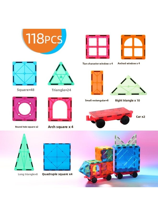 Special Color Window Magnetic Piece Building Block Set Changeable Mosaic Large Magnetic Early Education Toys A Generation Of Hair-Specifications:118 Color Window Set  - Image 1