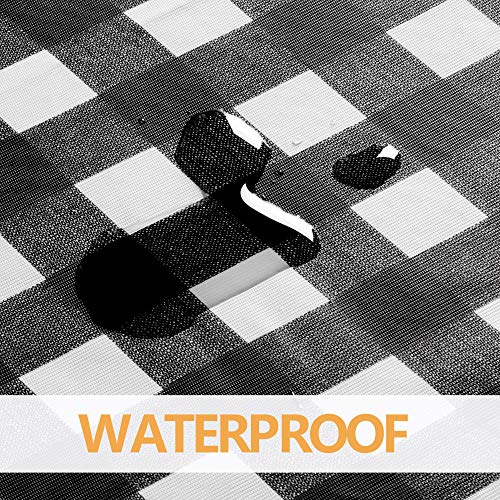sancua Checkered Vinyl Rectangle Tablecloth 54 x 78 Inch, 100% Waterproof Oil Proof Spill Proof PVC Plaid Table Cloth, Wipe Clean Buffalo Table Cover for Dining Tables Buffet Parties, Black and White - Image 5