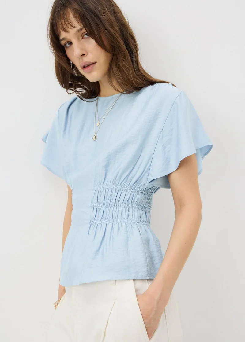 Matalan Light Blue Cinched Waist Blouse