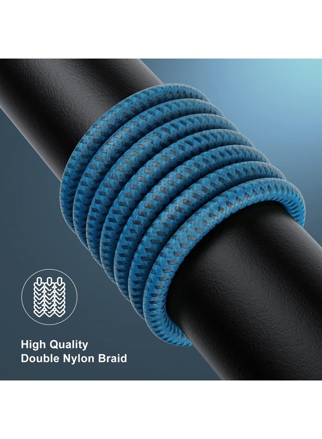 Essri Apple MFi Certified 3 Pack iPhone Charger 6ft, Long Lightning Strong Nylon Braided Charging Cable 6 Foot, Fast USB Cord for Apple iPhone 14/13/12/11/X/XS/XR/8/iPad Mini Air（Blue） - Image 4