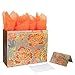 wishinside 13 Large Rose Gold Gift Bag Set with Greeting Card and Orange Tissue Paper for celebrating birthdaysMothers DayChristmasweddingsanniversariesand more13x101x521 Pcs - Image 1