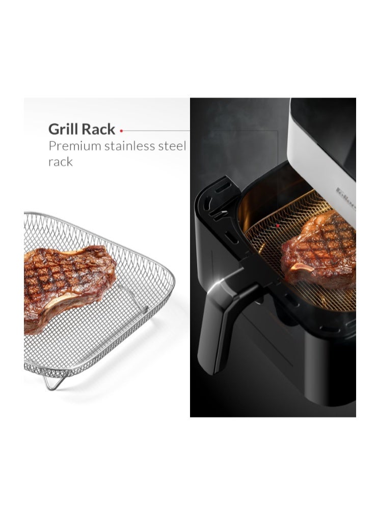 Feller Germany Air Fryer 1600 W, Large 5.5L Cap., Xcyclone-Tech, 4x Non-Stick Ceramic Coating,10 Cooking Functions, Touch Panel, Cool-Touch+Interior Lightning, AFR550, 2Y Guarantee-UAE Version - Image 4