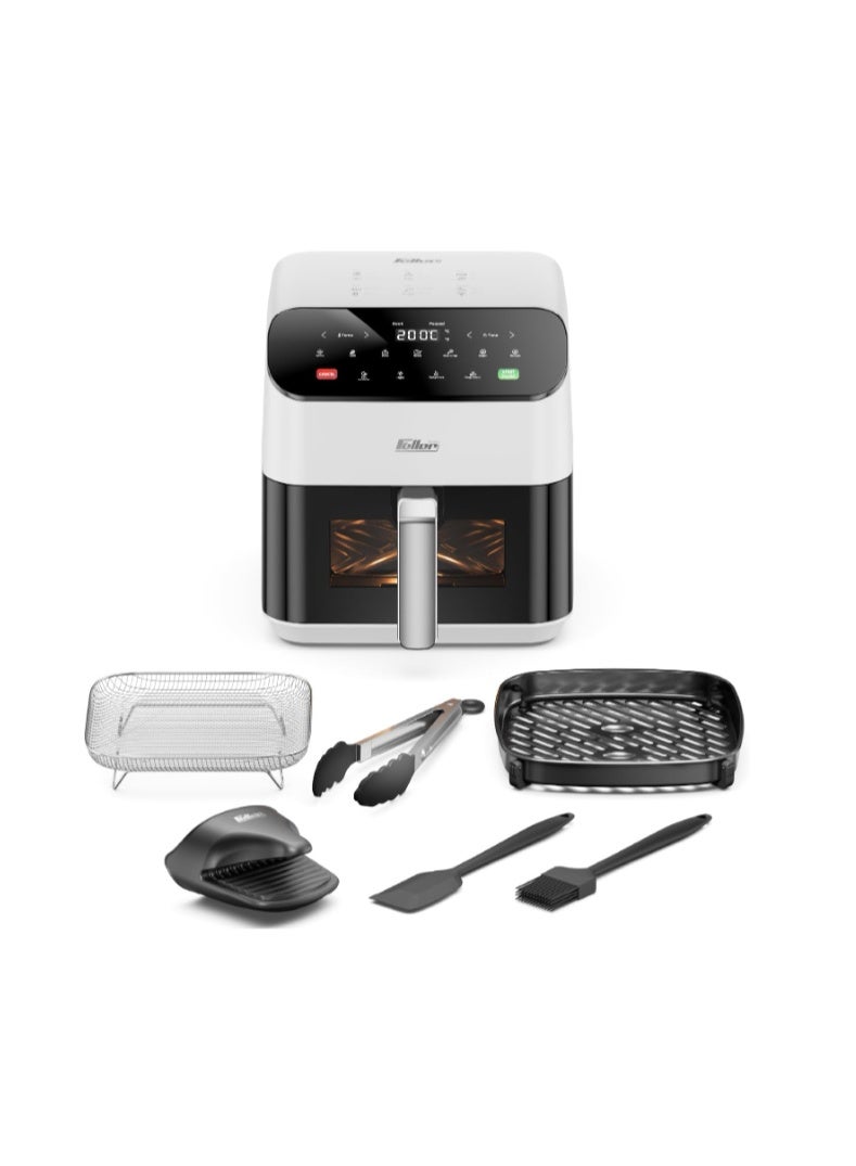 Feller Germany Air Fryer 1600 W, Large 5.5L Cap., Xcyclone-Tech, 4x Non-Stick Ceramic Coating,10 Cooking Functions, Touch Panel, Cool-Touch+Interior Lightning, AFR550, 2Y Guarantee-UAE Version - Image 1