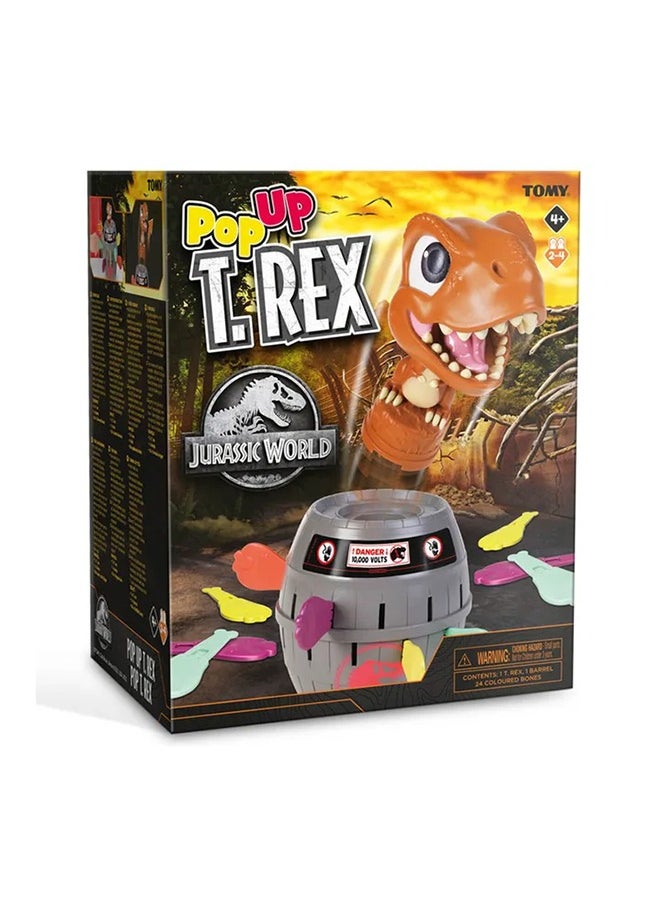 TOMY - TOMY Pop Up Trex Classic Children's Action Game, Family & Preschool Kids Game, Jurassic World Games, Action Game for Children 4, 5, 6, 7, 8 Year Old Boys & Girls & Adults - Image 1