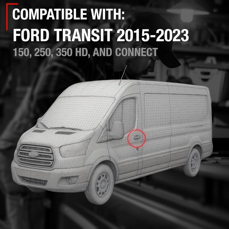 T1A Exterior Rear Passenger Sliding Door Handle Replacement Upgraded Metal - Compatible with 2015-2023 Ford Transit - Textured Black, Plastic - OEM BK2Z-6126604-A, BK2Z-61218B08-A, 97699 - Image 4