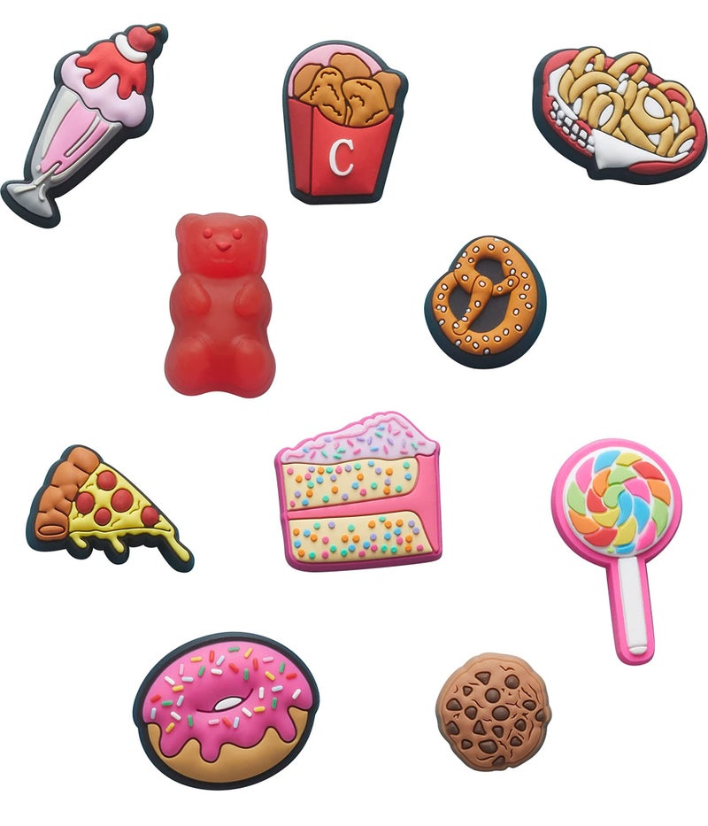 Crocs Jibbitz Packs for Shoes, and Sandals - Beautiful Accessory, Colorful Charms, and Constructed with Synthetic Material Food Lover 10-Pack One Size One Size - Image 2