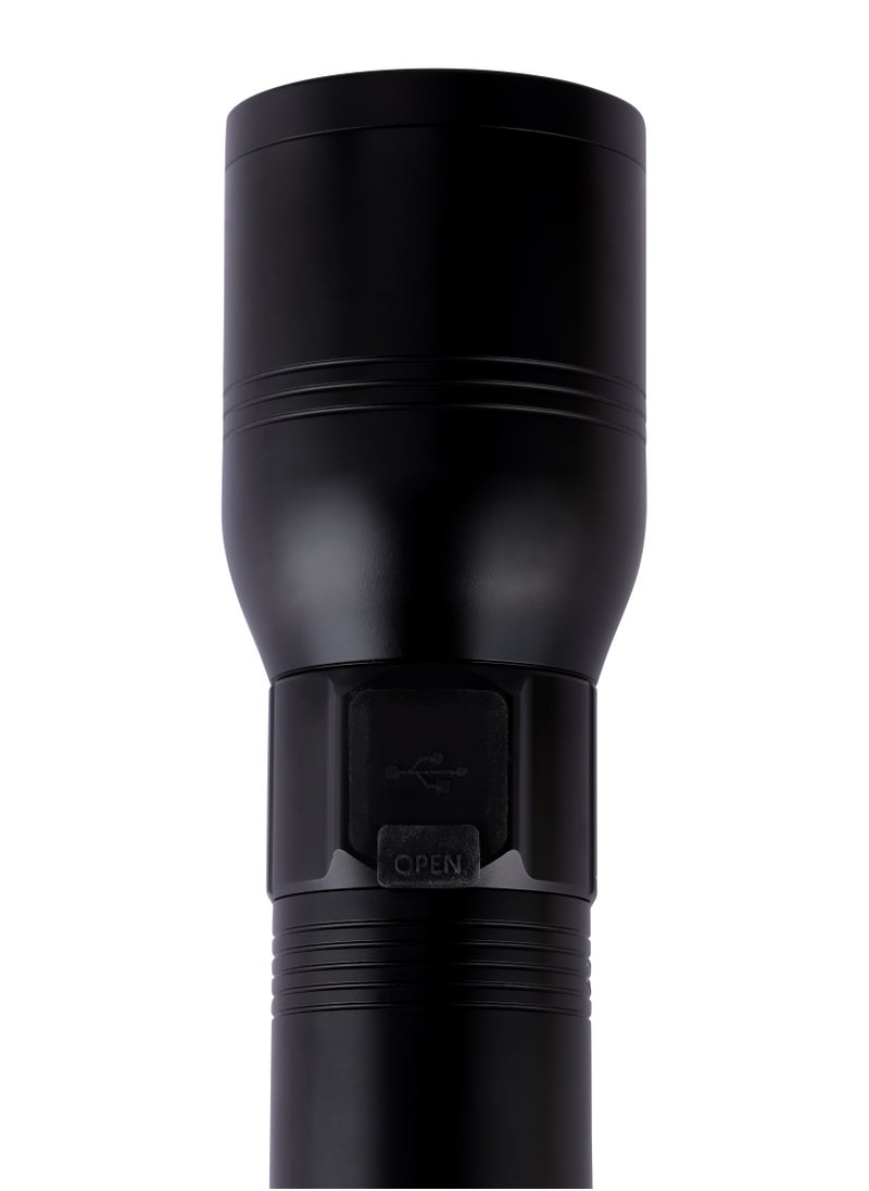 KRYPTON Krypton LED Flashlight with Power Bank- KNFL5437| Energy Efficient Design with Type C Charging, Compact, Portable and Light-Weight Design with Long Operating Time up to 12 Hours, 2000M Real Range Distance| Perfect for Indoor and Outdoor Use| Black  - Image 3