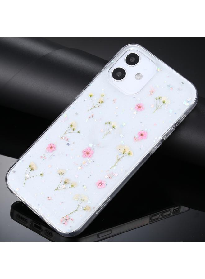 اس-توب جراب لهاتف iPhone 12 mini بنمط زهور الجبسوفيلا، جراب واقٍ من مادة TPU - Image 2