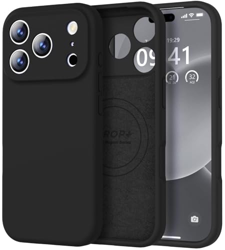 Vooii Magnetic for iPhone 17 Pro Max Case Compatible with Magsafe Premium Liquid Silicone Integrated Camera Control Button Full Body Protective AntiScratch Microfiber Lining 69 inch Black - Image 1