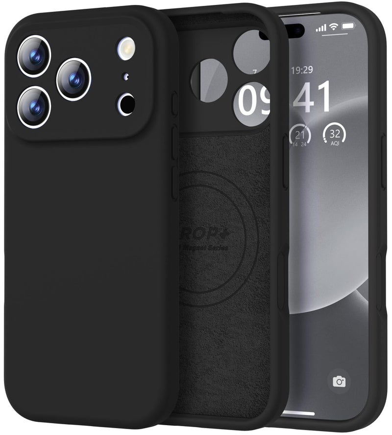 Vooii Magnetic for iPhone 17 Pro Max Case Compatible with Magsafe Premium Liquid Silicone Integrated Camera Control Button Full Body Protective AntiScratch Microfiber Lining 69 inch Black - Image 2