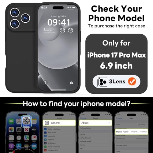 Vooii Magnetic for iPhone 17 Pro Max Case Compatible with Magsafe Premium Liquid Silicone Integrated Camera Control Button Full Body Protective AntiScratch Microfiber Lining 69 inch Black - Image 3