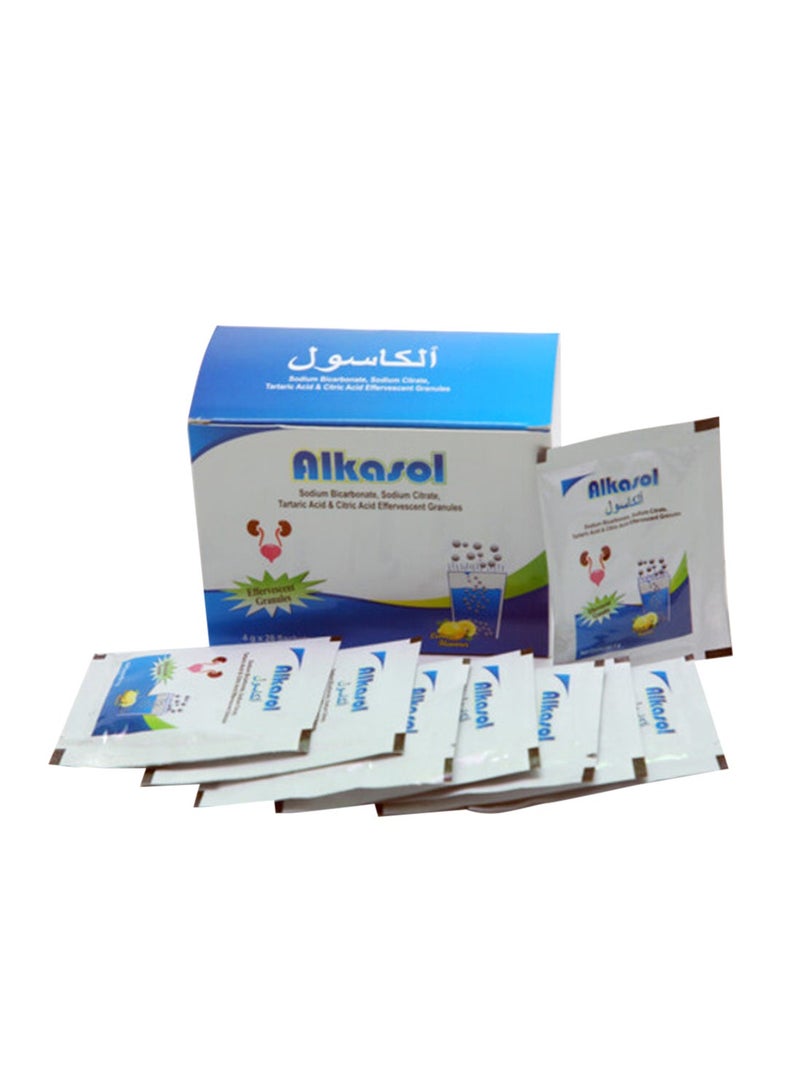 ALKASOL Effervescent Granules 4Gm 28 Sachets, Lemon Flavor