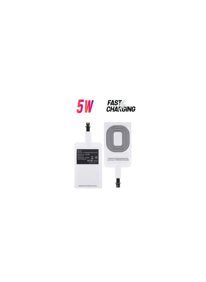 iPhone 5 Wireless Charging Receiver 5V 800mAh Wireless Charger Adapter Plug and Play Fast Charging Qi Receiver