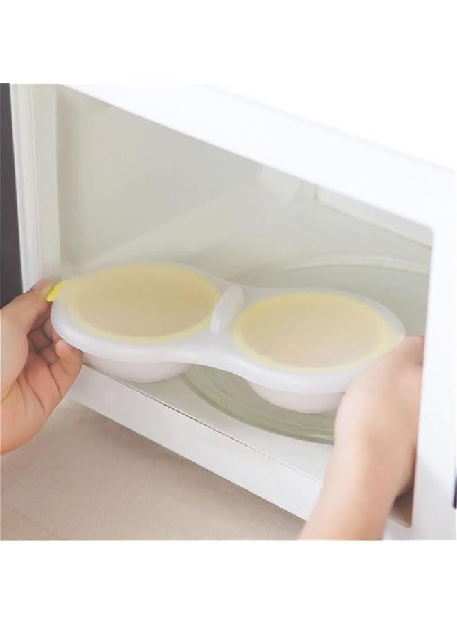 Microwave Egg Poacher for 2 Eggs, Double Layer Boiler Steamer Cup Mold Hamburg Sandwiches Maker  - Image 3