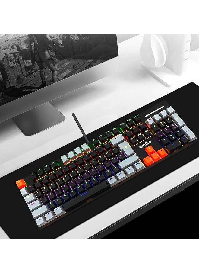 ويبو - لوحة مفاتيح مخصصة للألعاب مزودة باضاءة RGB لون اسود - Image 1