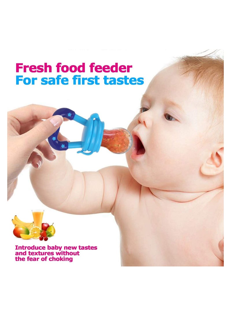 SOLARAE 3PCS Fruit Dummy Pacifier Fresh Food/Fruit Feeder Baby Feeding Nipple Weaning Teething Nipple Teat Pacifier Teether Soother (Small, Medium & Large) with 3pcs Pacifier Clips - Image 3