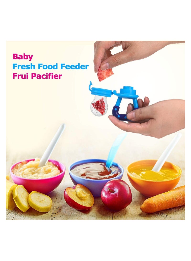 SOLARAE 3PCS Fruit Dummy Pacifier Fresh Food/Fruit Feeder Baby Feeding Nipple Weaning Teething Nipple Teat Pacifier Teether Soother (Small, Medium & Large) with 3pcs Pacifier Clips - Image 4
