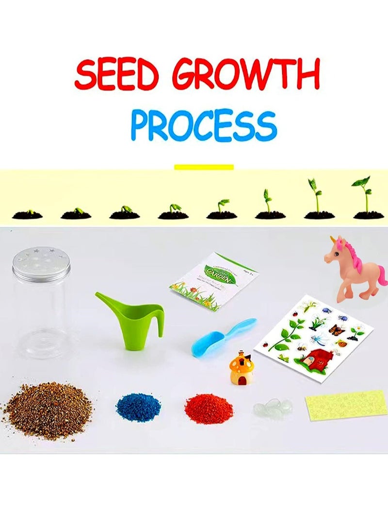 كاست ويف Unicorn Terrarium Kit for Kids Science Plant Plant Growing Set STEM Discovery Educational Gardening Toy Birthday Gifts for Ages 4-12 Boy Girl - Image 3