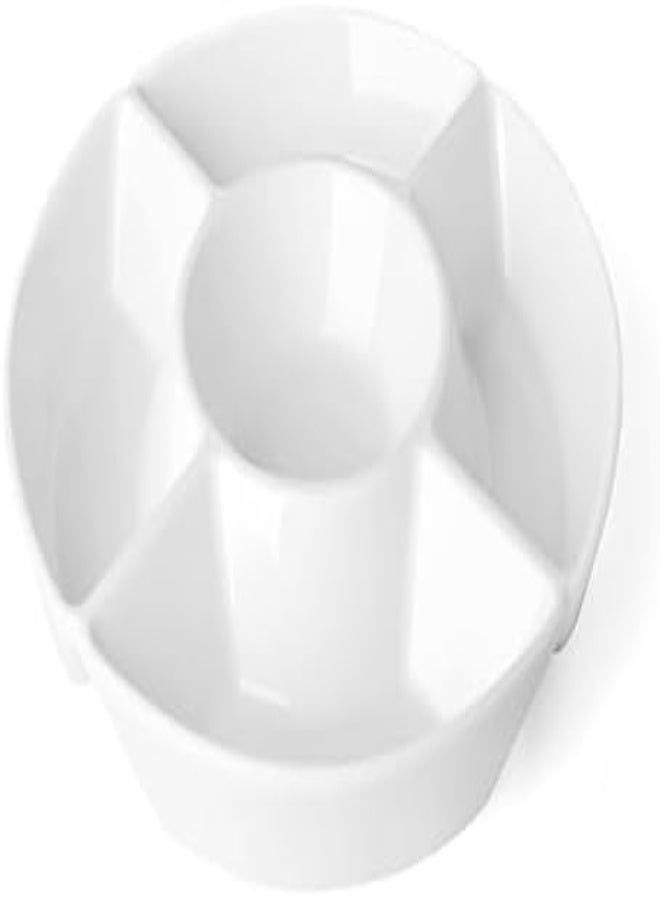 AKDC Sweese Chip & Dip Serving Set, Porcelain Divided Serving Platter, Relish Tray, Perfect For Chips And Dip, Veggies, Candy And Snacks, White  - Image 1