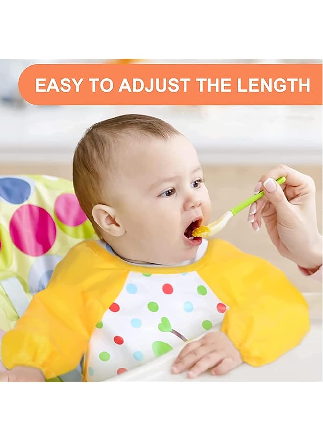 ECVV 4Pcs Waterproof Long Sleeve Baby Bibs Unisex Infants Feeding Bibs With Cute Cartoon Pattern Baby Smock Toddler Bibs For 6 36 Months Babies Eating Feeding Playing Painting - Image 2