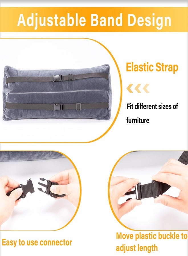 1 MIDDLE ONE Recliner Leg Rest Cushion with Strap, Memory Foam Under Knee Pillow for Back Sleeping and Foot Elevation, Half Moon Bolster Pillow for Chair, Head, Lumbar Support, 23x9x4in (Brown) - Image 3