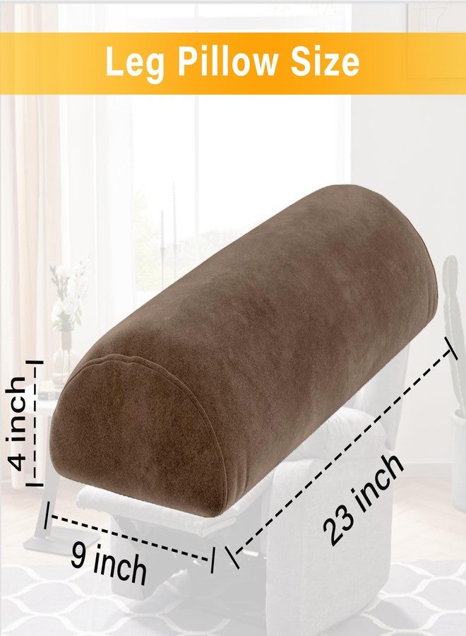 1 MIDDLE ONE Recliner Leg Rest Cushion with Strap, Memory Foam Under Knee Pillow for Back Sleeping and Foot Elevation, Half Moon Bolster Pillow for Chair, Head, Lumbar Support, 23x9x4in (Brown) - Image 4