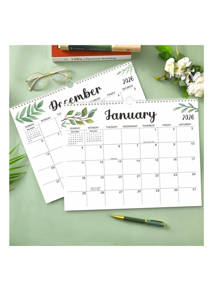 Calendar 2026, 18 Months Wall Calendar Jan 2026 - Jun 2027, Twin-Wire Binding, Premium Paper, Suitable for Keeping Important Dates, Perfect for Organizing - Image 3
