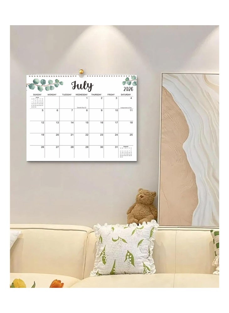 Calendar 2026, 18 Months Wall Calendar Jan 2026 - Jun 2027, Twin-Wire Binding, Premium Paper, Suitable for Keeping Important Dates, Perfect for Organizing - Image 4