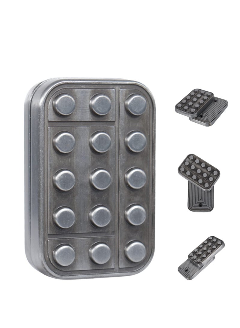 SYOSI Metal Fidget Slider Magnetic Haptic Slider EDC Brick Blocks Haptic Fidget Toys Slider Toy for Adults Building Blocks - Silver - Image 1