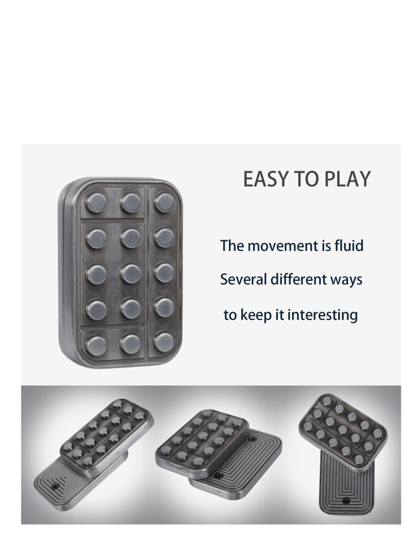 SYOSI Metal Fidget Slider Magnetic Haptic Slider EDC Brick Blocks Haptic Fidget Toys Slider Toy for Adults Building Blocks - Silver - Image 3